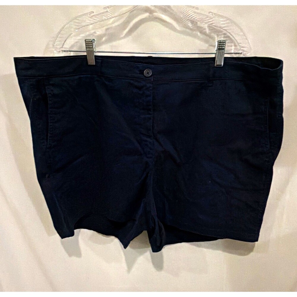 J.Crew Women's Navy Blue Chino Shorts Size 22 Classic Casual Cotton Blend